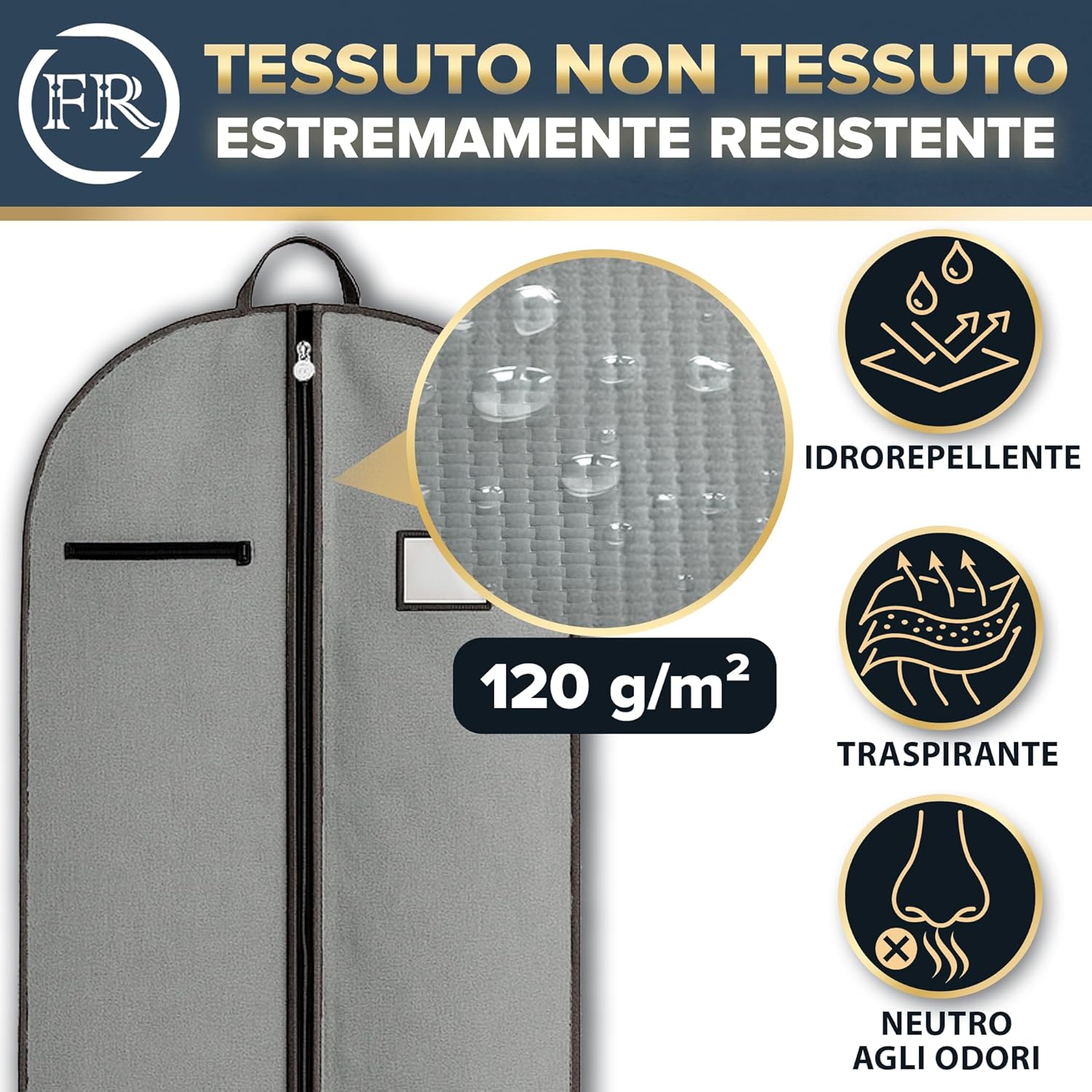 Thumbnail 4 de FiRiO Borsa Porta Abiti da Viaggio Pieghevole 100x60 cm – Alta Qualità e Protezione Garantita