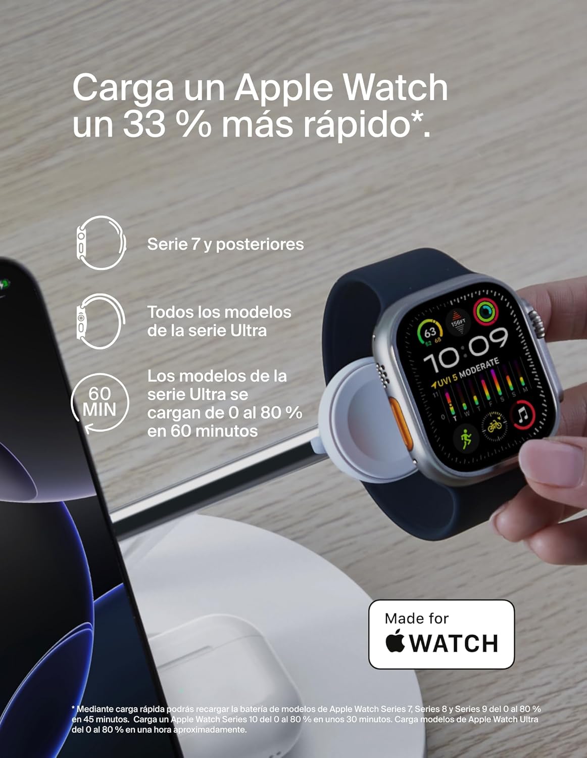 Thumbnail 3 de Belkin BoostCharge Cargador Qi2 3 en 1 con MagSafe