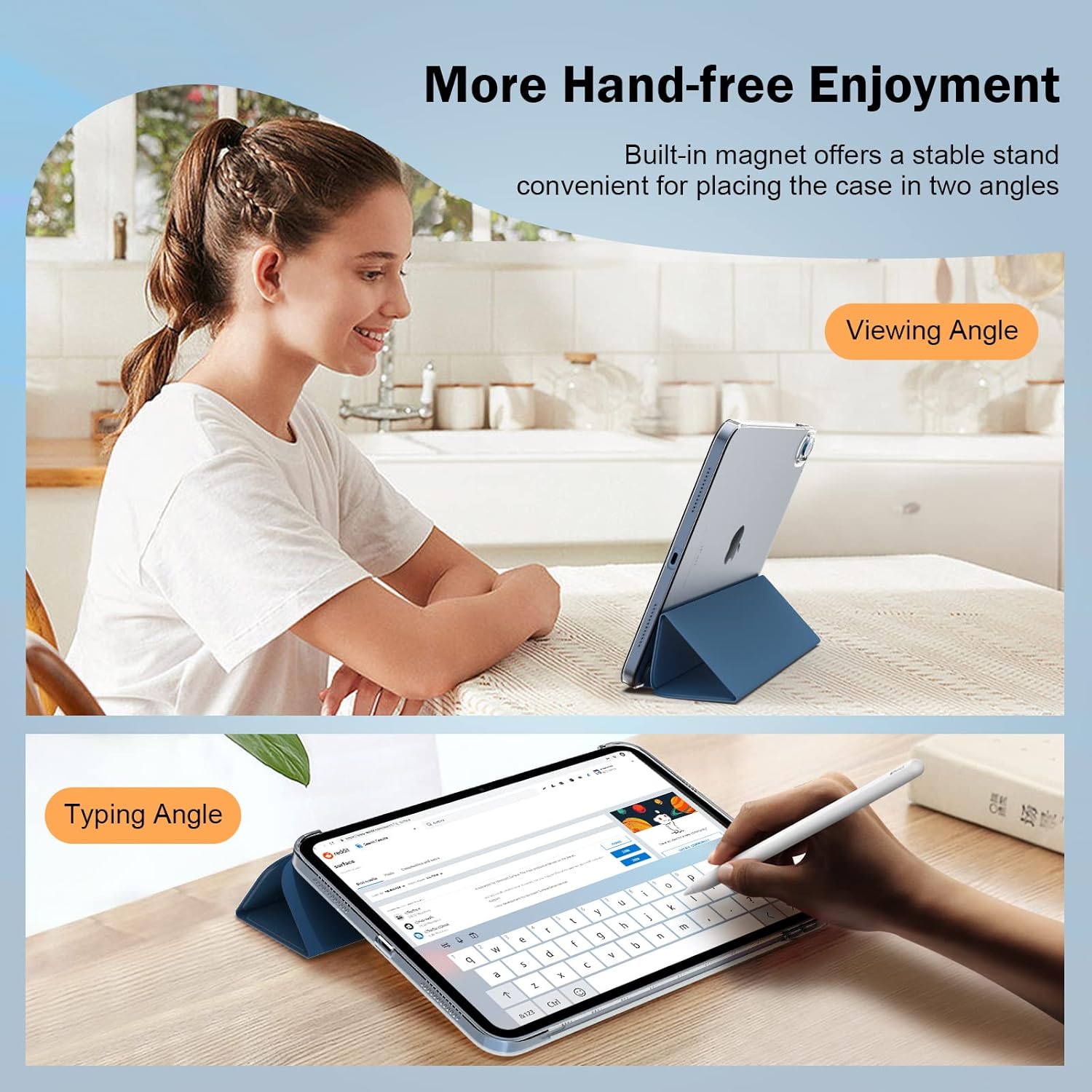 Thumbnail 2 de TiMOVO Case for iPad (A16) 11th Gen 11-inch / iPad 10th Gen 10.9-inch (2022): Slim, Translucent Back Cover in Abyss Blue