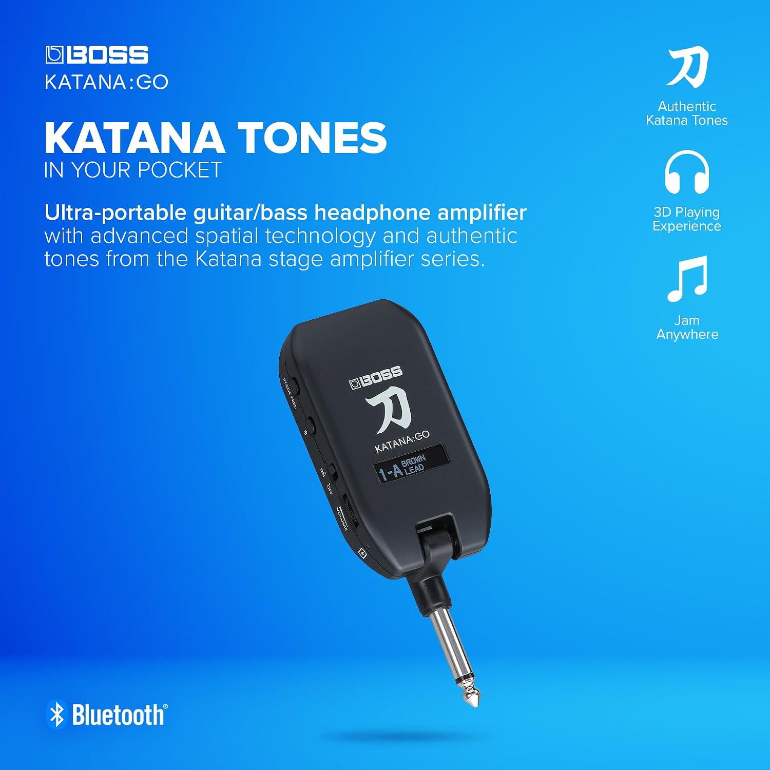 Thumbnail 1 de BOSS KATANA:GO KTN-GO2 Headphone Amp for Guitar & Bass with Bluetooth