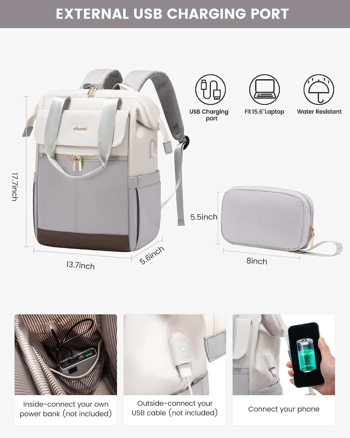 Detalle de LOVEVOOK Laptop Backpack 15.6-Inch
