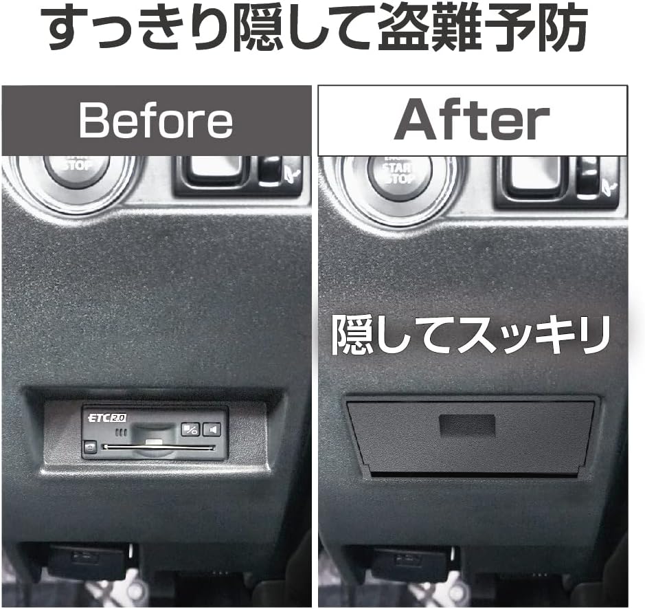 Detalle de 星光産業 EXEA EE-234 ジムニー用ETCカバー JB64・JB74・JC74対応、開閉式・革シボ調