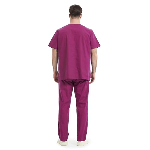 Detalle 2 de MISEMIYA Pijama Sanitario Unisex 6801-6802 XL Granate: uniforme cómodo y duradero para profesionales de la salud