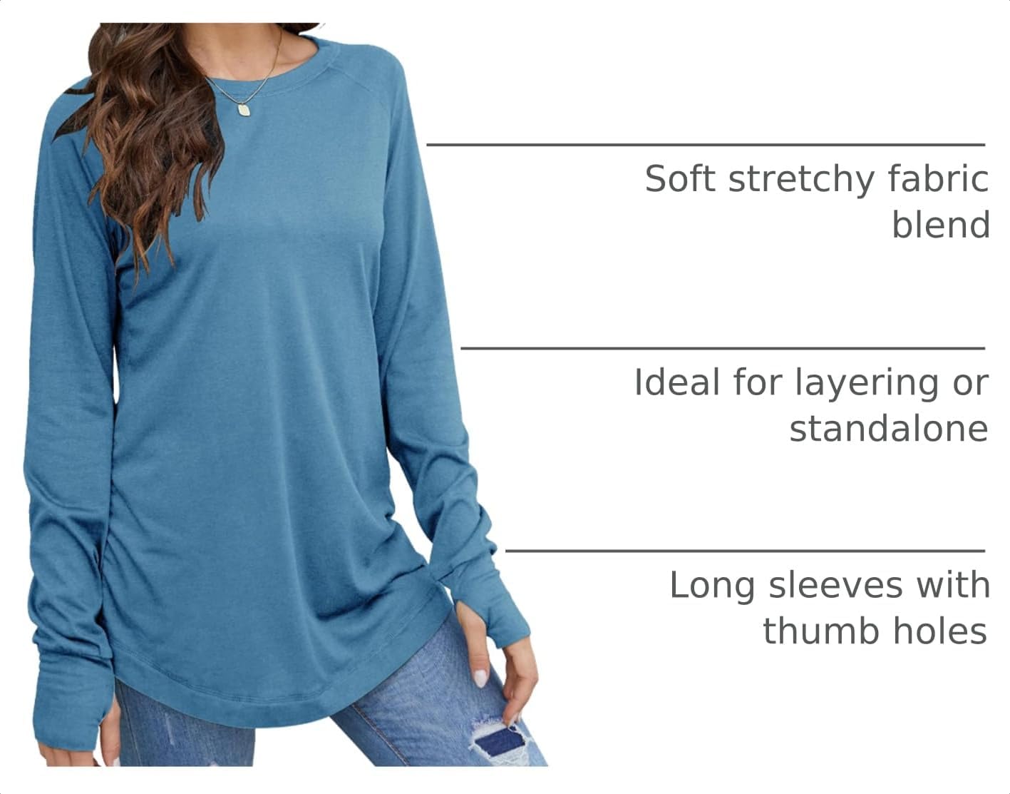 Detalle 2 de Fisoew Women's Long Sleeve Tunic 60% Polyester