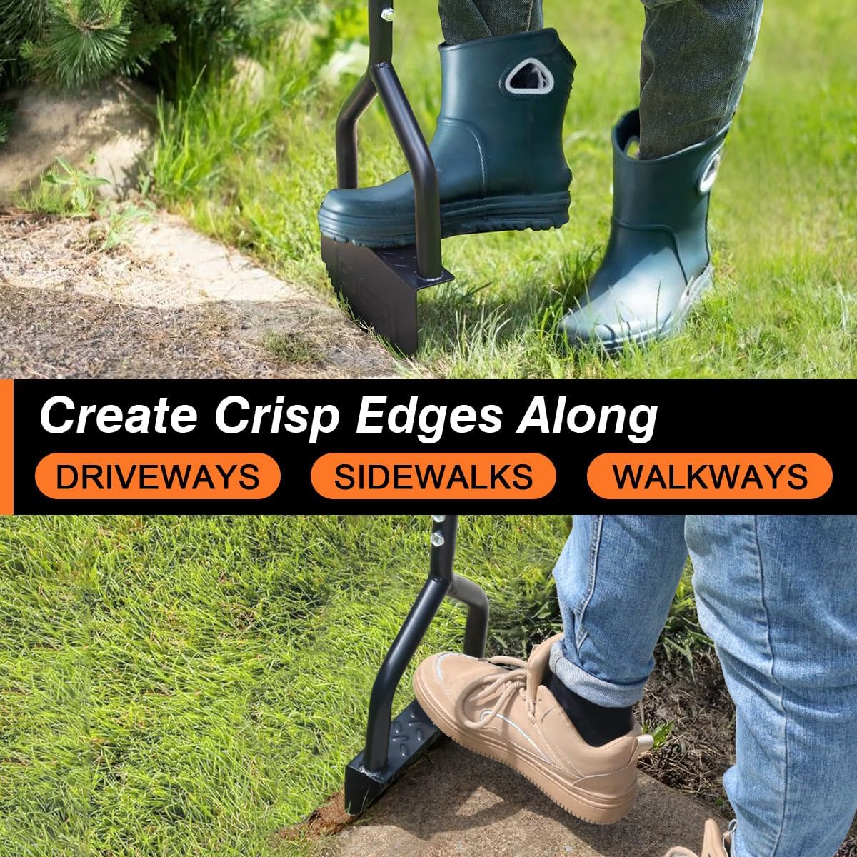 Thumbnail 2 de Colwelt Manual Lawn Edging Tool 102cm – Half Moon Edger with V-Shaped Serrated Blade