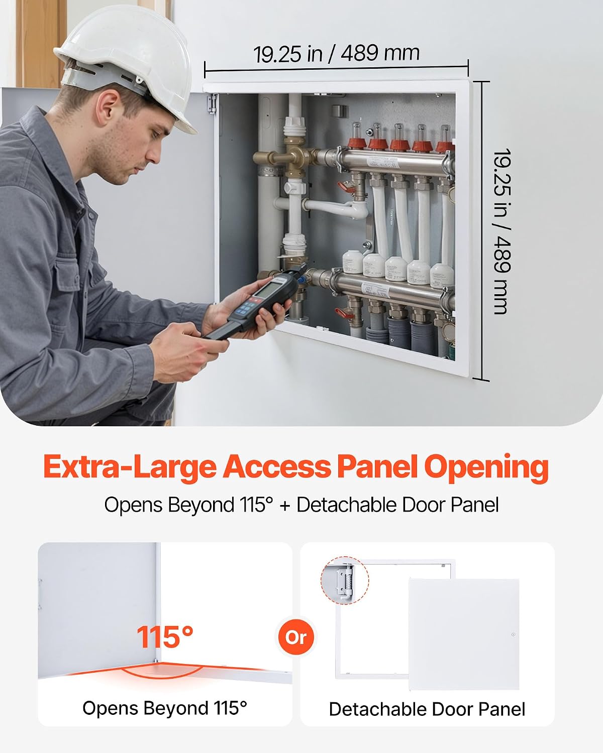 Detalle 2 de VEVOR 9.03.S008.2342A Metal Drywall Access Panel, 19.2-Inch Galvanized Steel