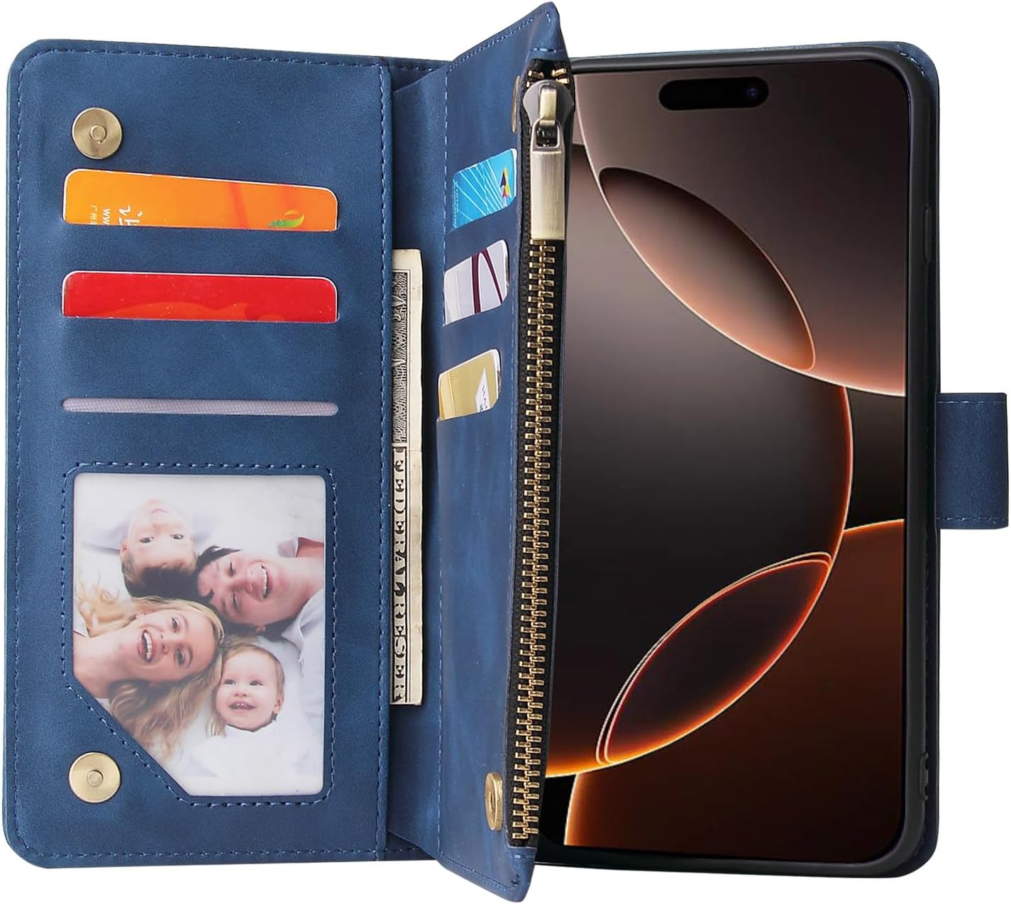 Thumbnail 1 de Asuwish Wallet Case with Tempered Glass Screen Protector for iPhone 16 Pro Max (6.9 inch) with Card Holder and Kickstand