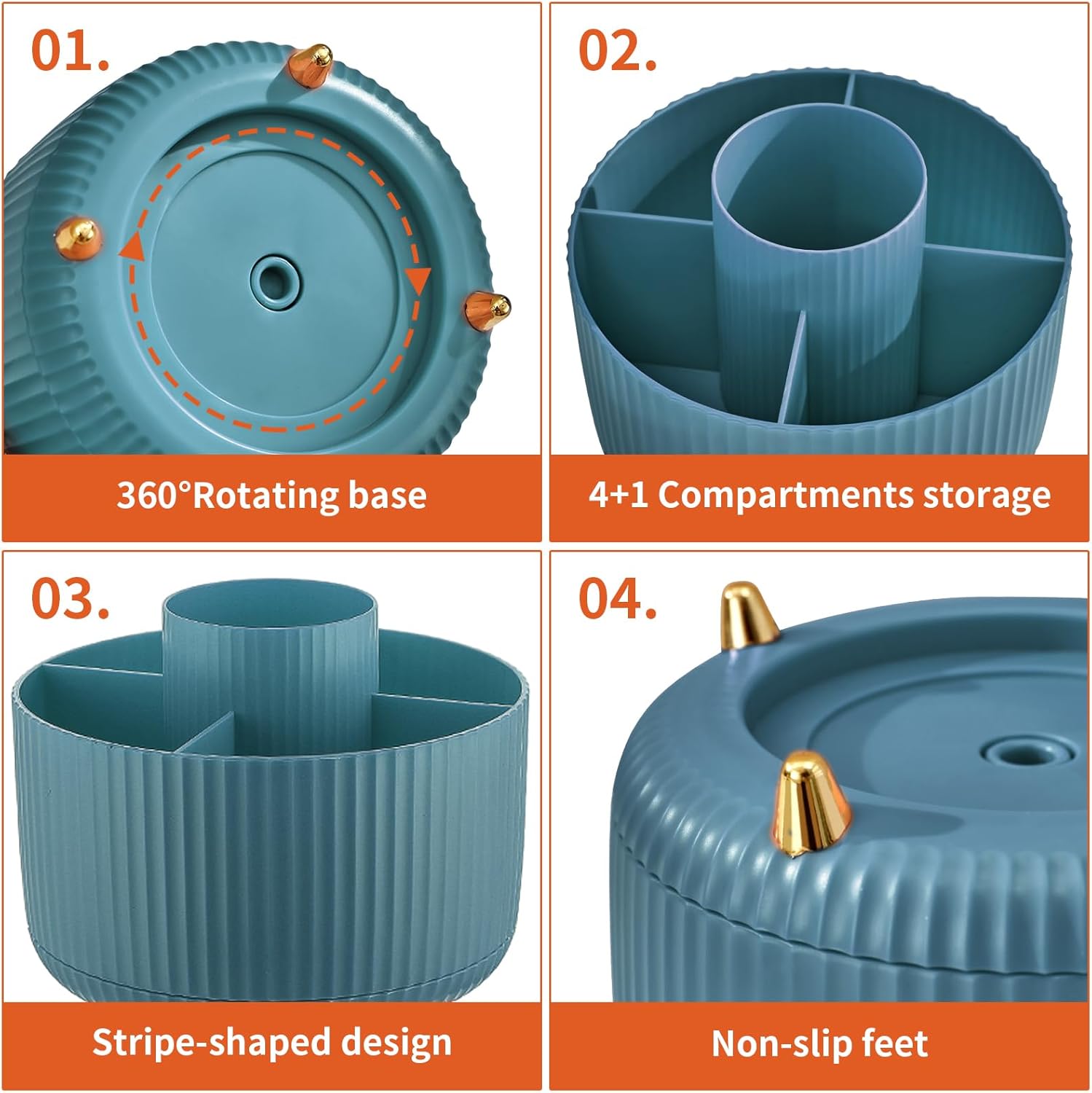 Thumbnail 4 de Marbrasse 360° rotating desk organiser with 5 compartments ✏