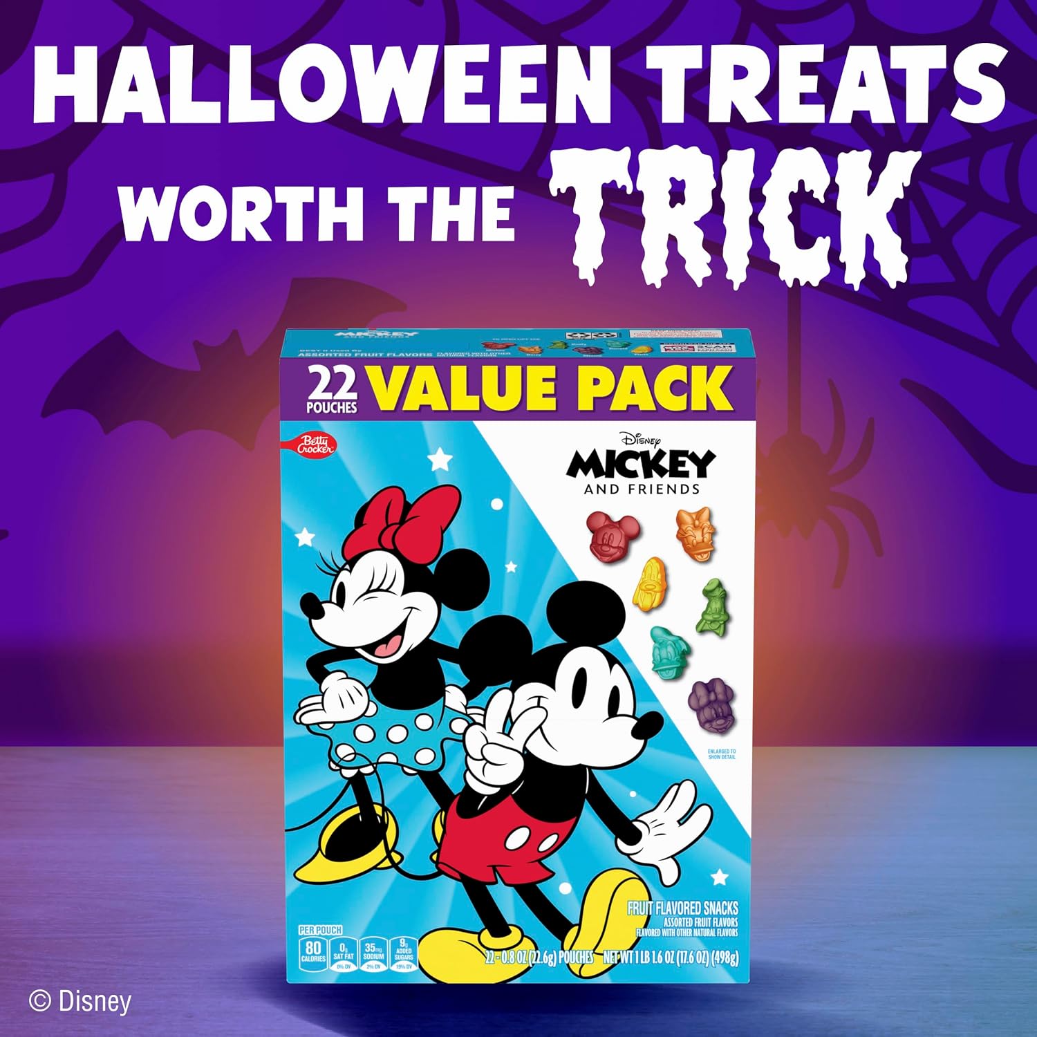 Detalle de Disney Mickey & Friends Fruit Snacks, 22 Pouches, Gluten-Free, Vitamin C
