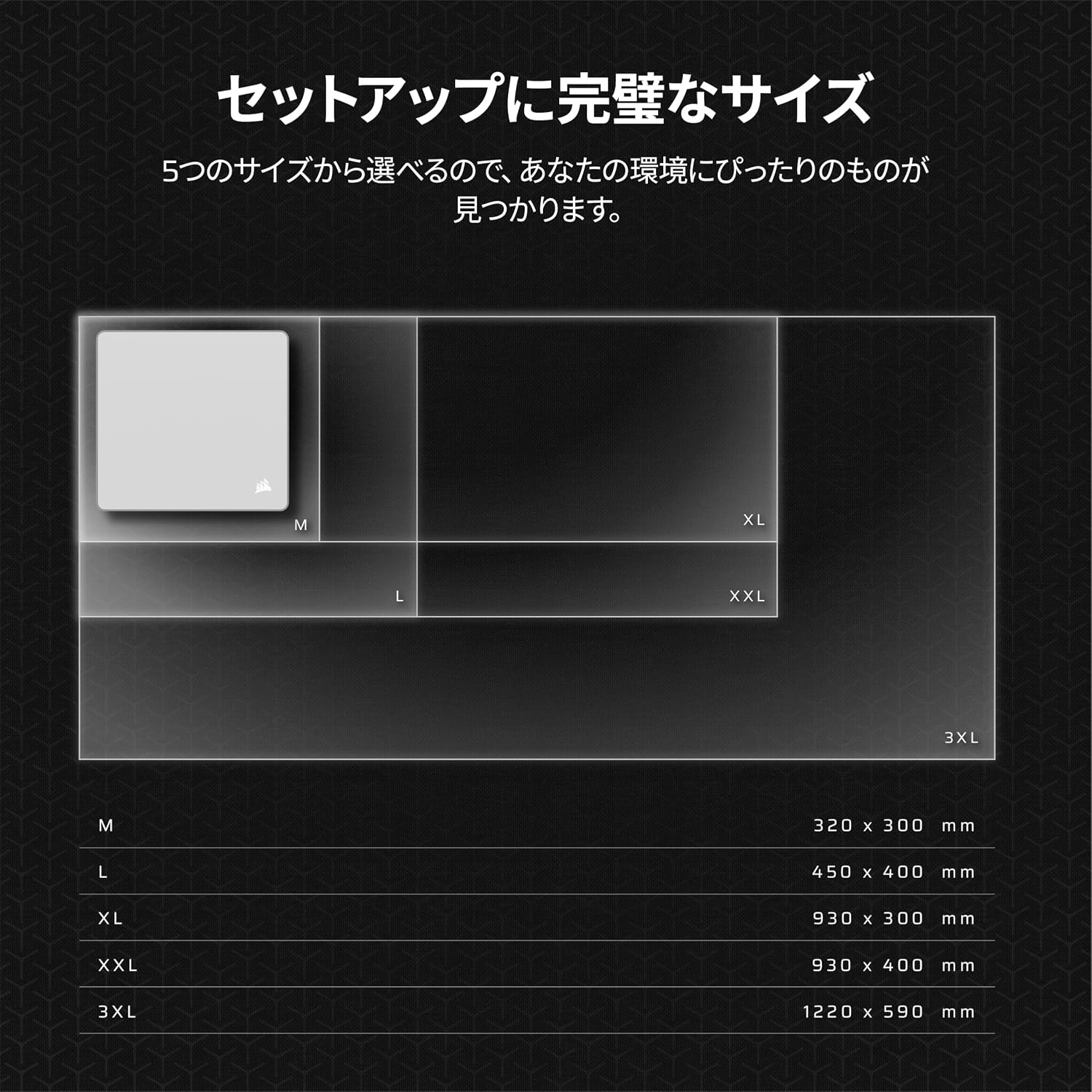 Detalle de CORSAIR MM CH-941D0A5-WW ゲーミングマウスパッド M 320mm x 300mm グレー