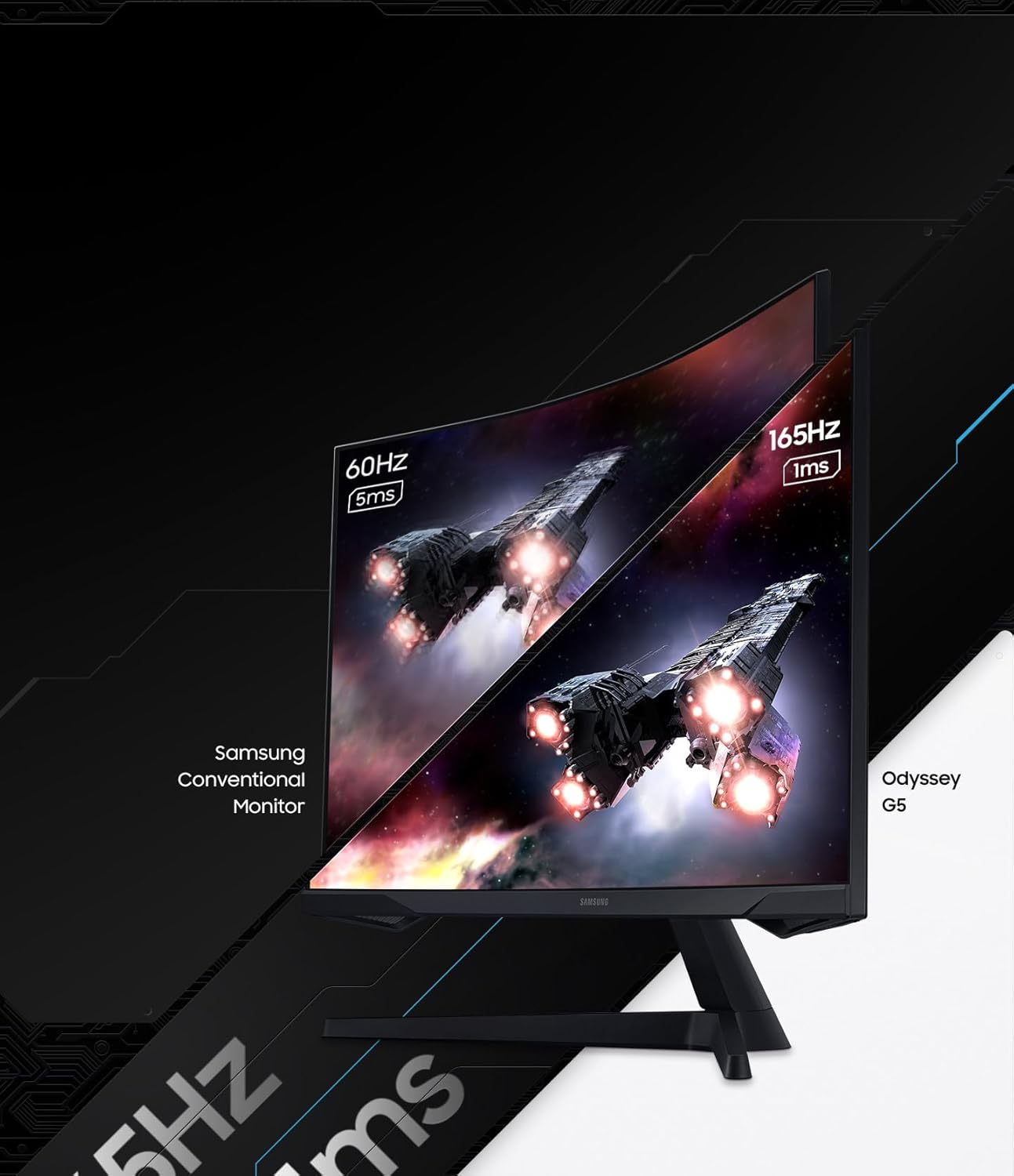 Thumbnail 6 de Samsung Odyssey G55C 32'' – écran gaming VA 165 Hz, 1 ms, 1000R incurvé