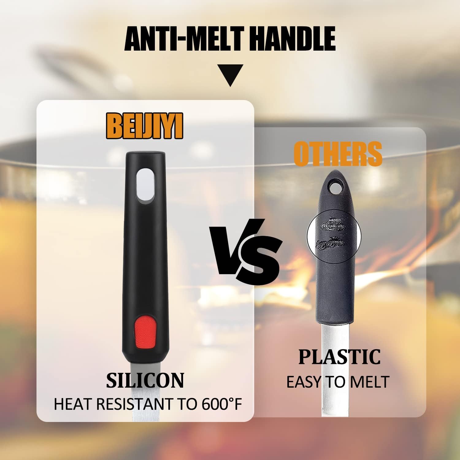 Thumbnail 4 de Beijiyi Silicone Spatula Turner Set of 3 — 600°F Heat Resistant, Nonstick-Safe, BPA Free