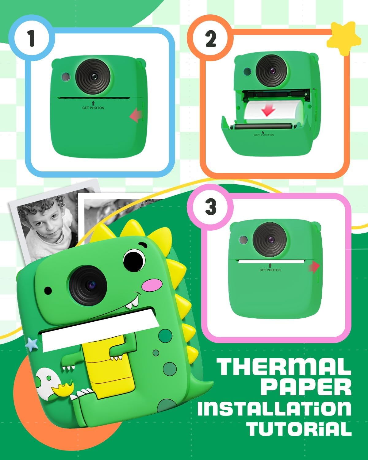 Thumbnail 6 de Kids Instant Print Camera 1080P for Ages 3–9