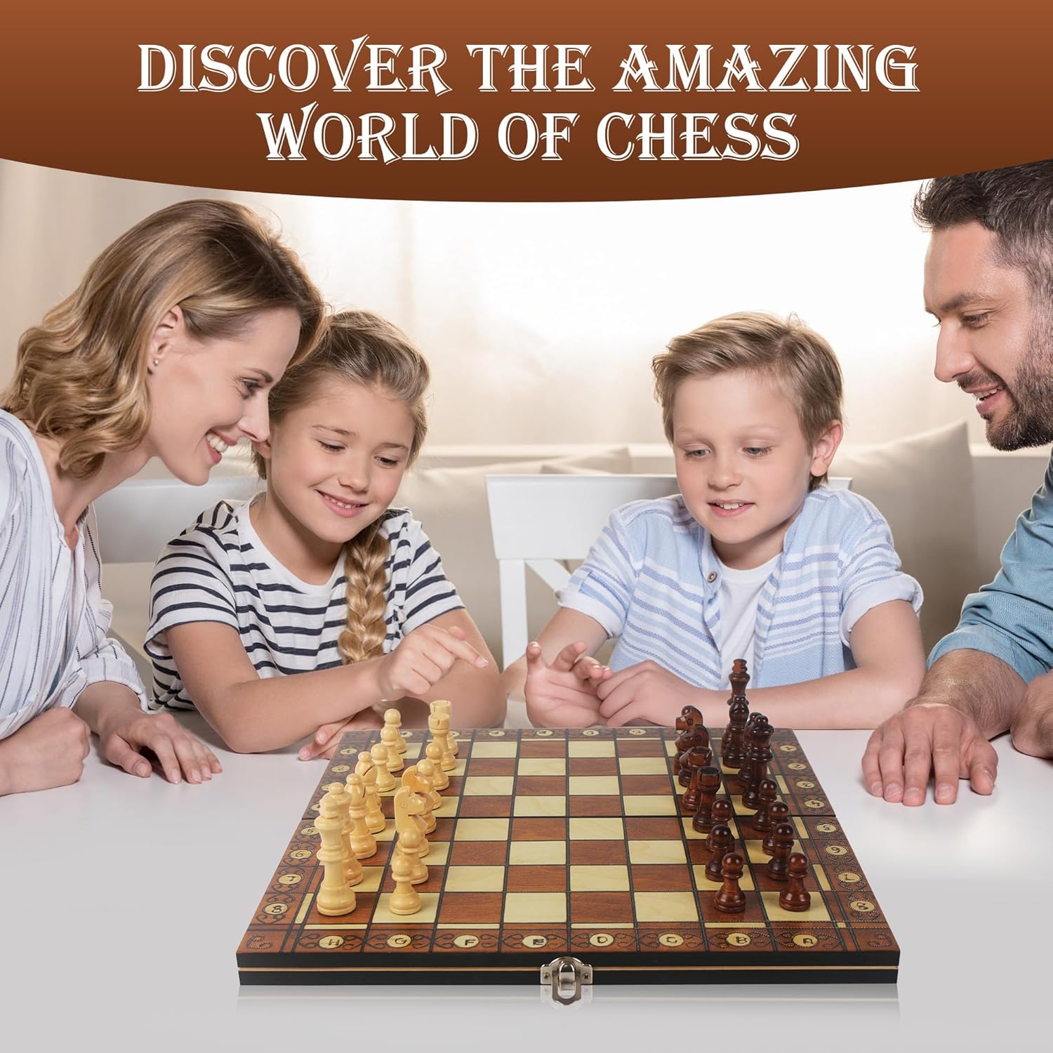 Thumbnail 6 de Nuangoo Scacchiera in Legno 34x34 cm 3‑in‑1