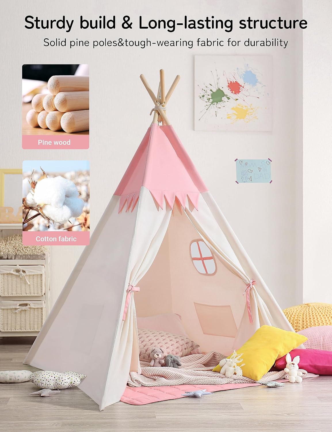 Detalle 1 de Besrey Tipi Zelt für Kinder 120 cm