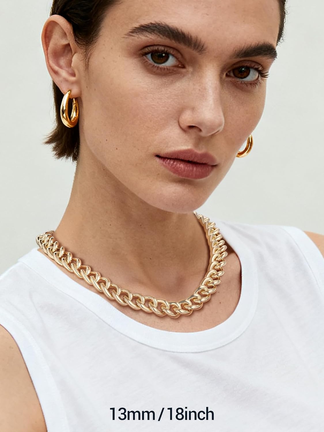 Thumbnail 4 de PROSTEEL Girocollo Spessa Donna Punk Oro – Collana a Moschettone 13/16/23 mm, Leggero, Impermeabile e Ipoallergenico