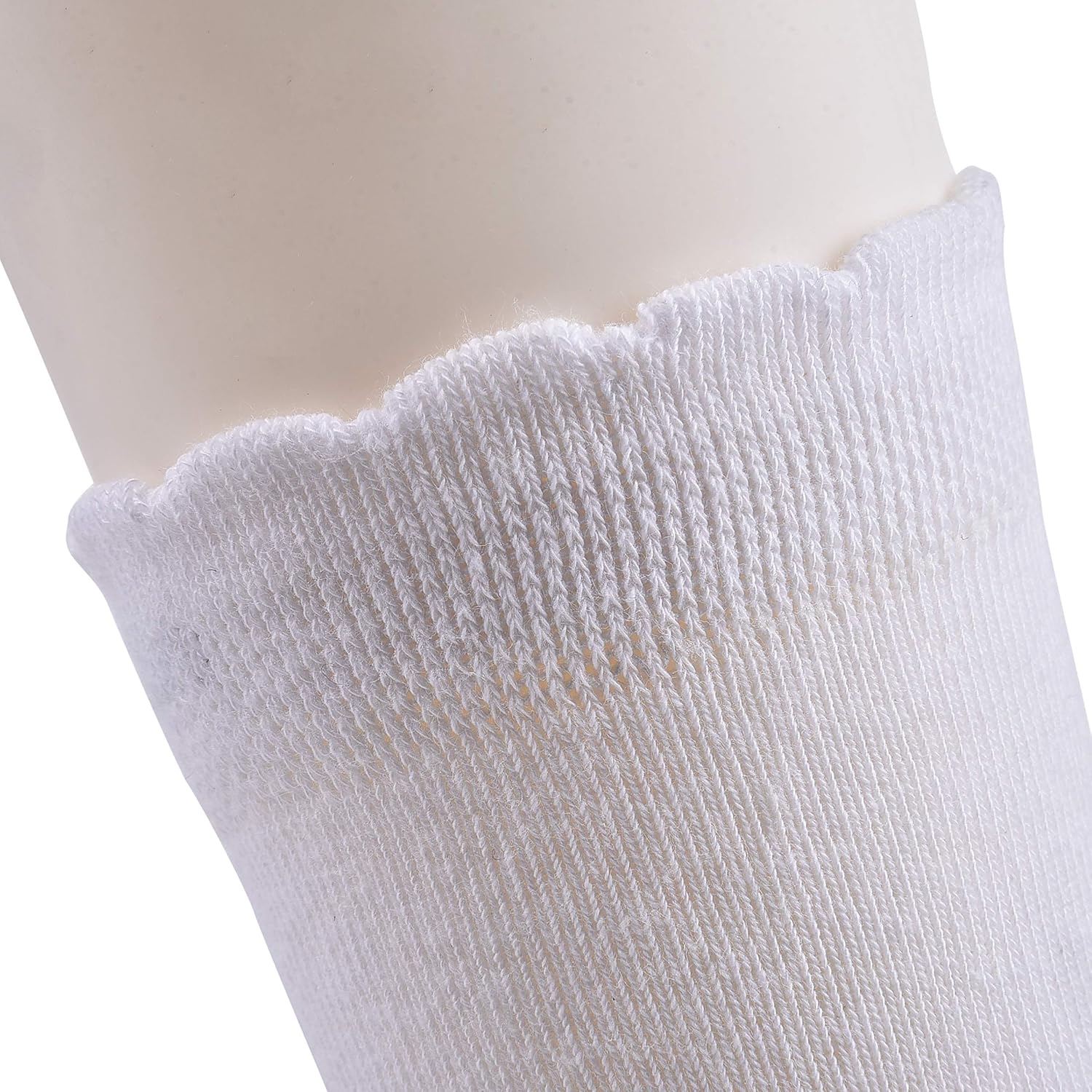 Detalle de Laulax 5 Pairs Finest Combed Cotton Smooth Seamless Toe Girls School Socks (White Frill Top) – Gift Set (3–18 years)