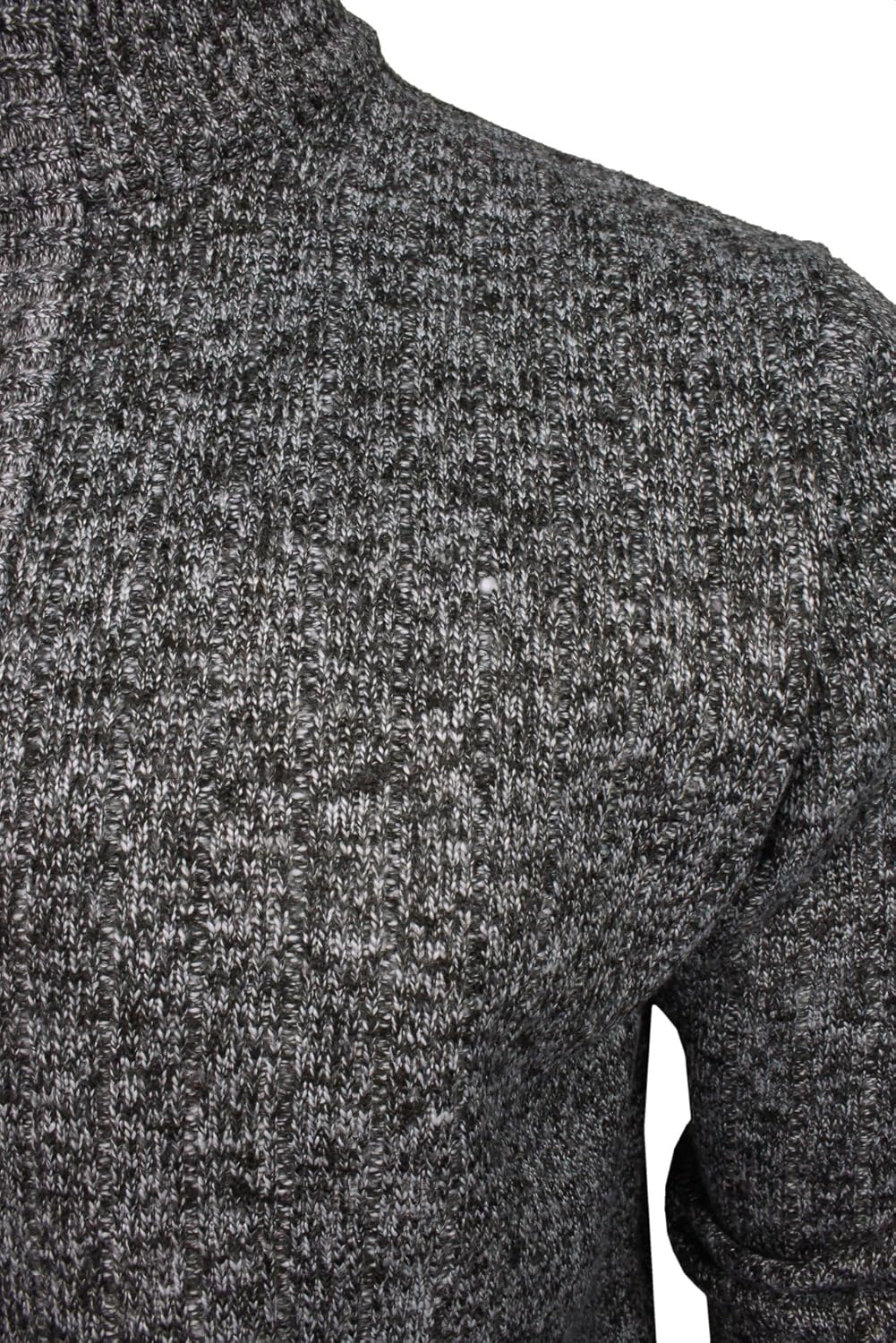 Detalle de Xact Mens Zip Up Cardigan, Fleece-L lined Knit Winter Jumper with Funnel Neck, Regular Fit