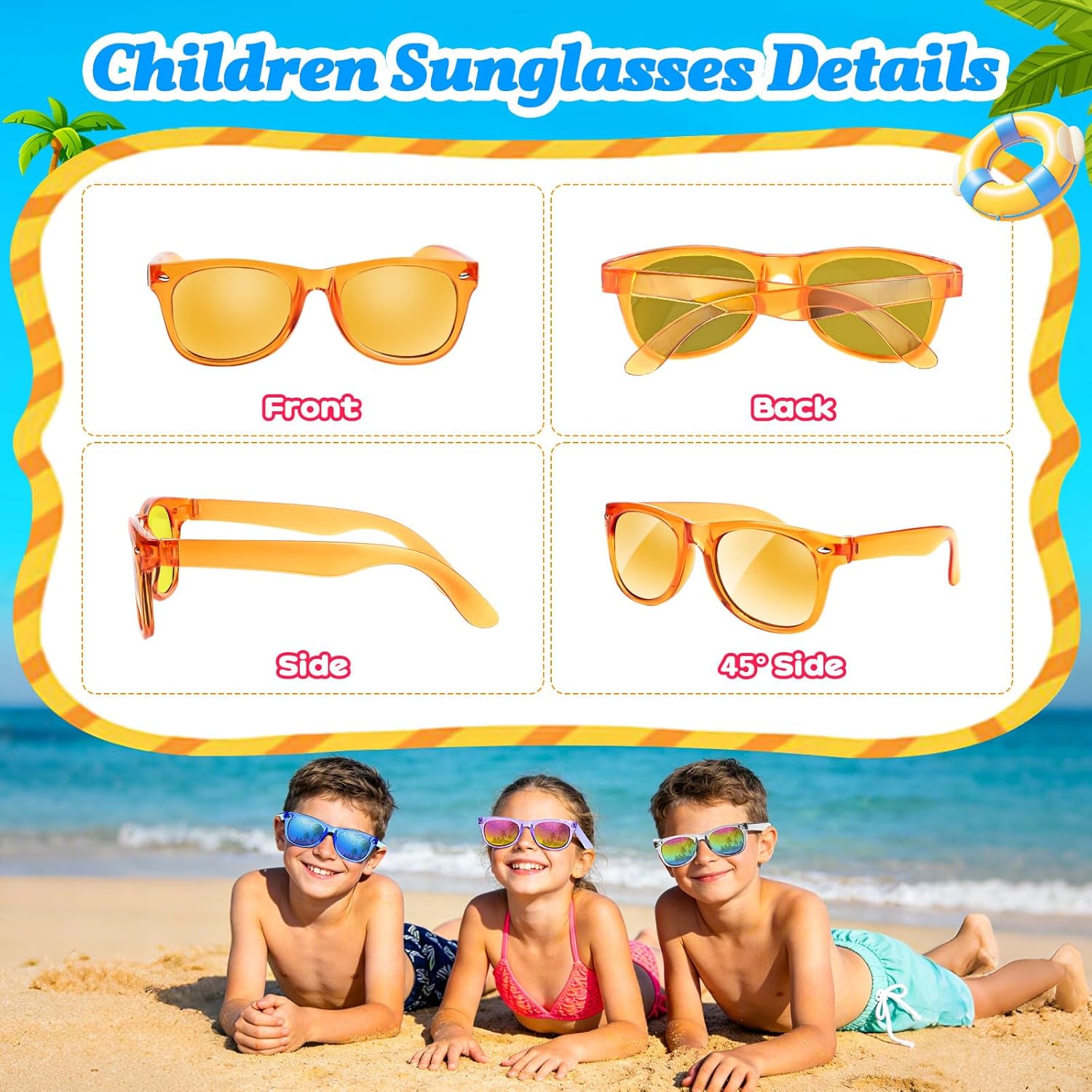 Thumbnail 5 de Nylytek 16-Pack Kids Sunglasses for Party Favors (UV400, Polarized) — Neon & Classic Colors, Ages 3–8