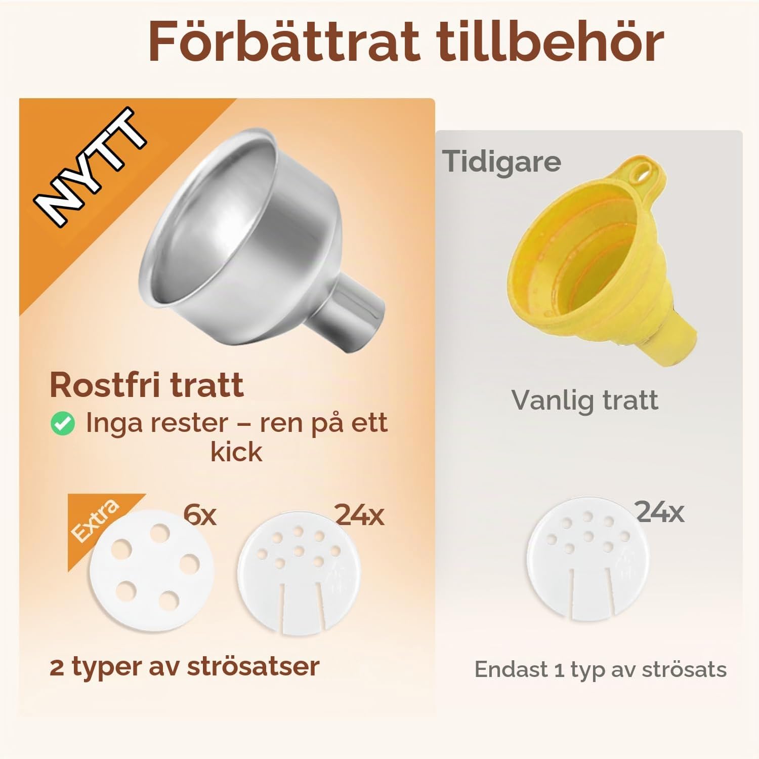 Detalle 2 de ComSaf kryddburkar i glas, 120 ml, 12-pack med bambulock