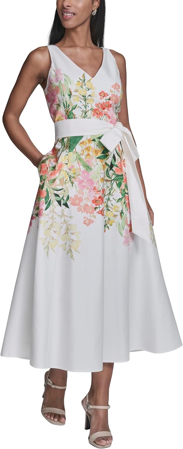 Detalle de Karl Lagerfeld Women's Cotton Sateen Midi Dress