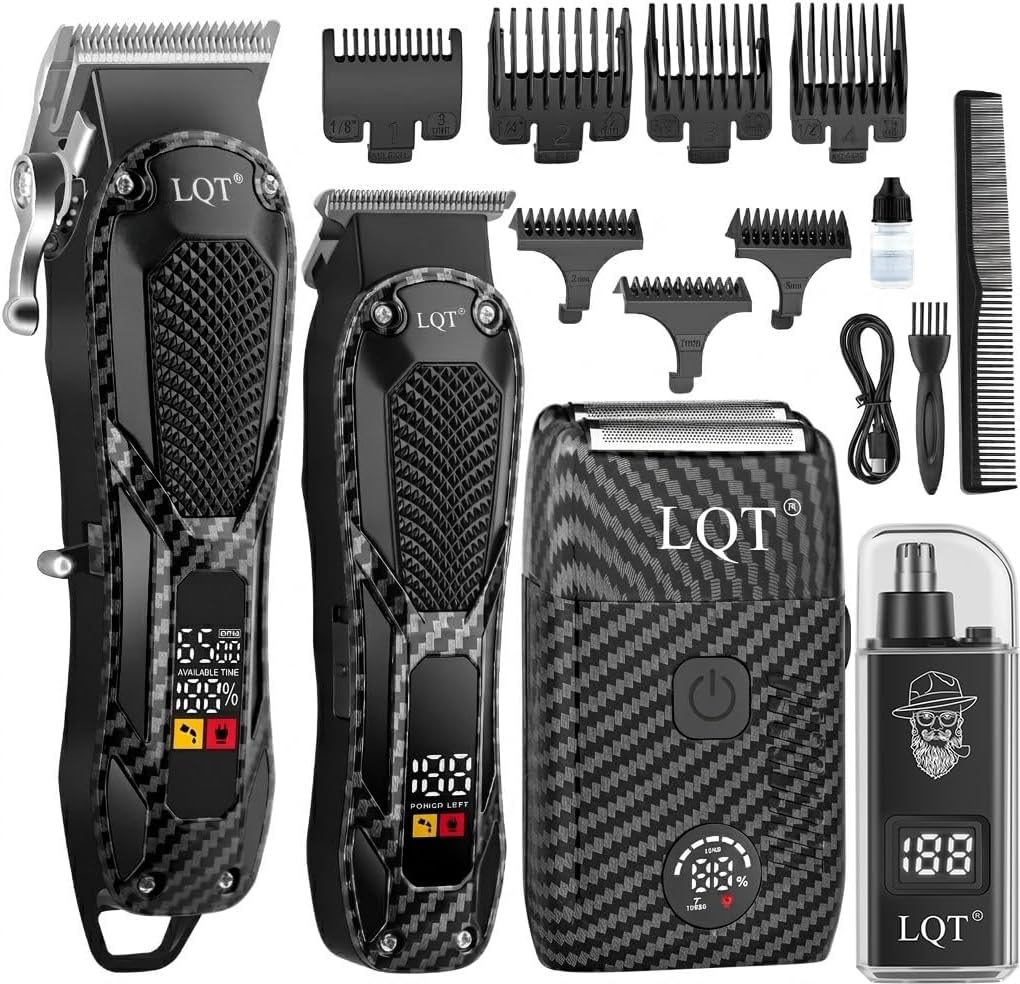 Detalle de Professional Hair Clippers for Men: All-in-One Rechargeable Grooming Kit with LCD Display