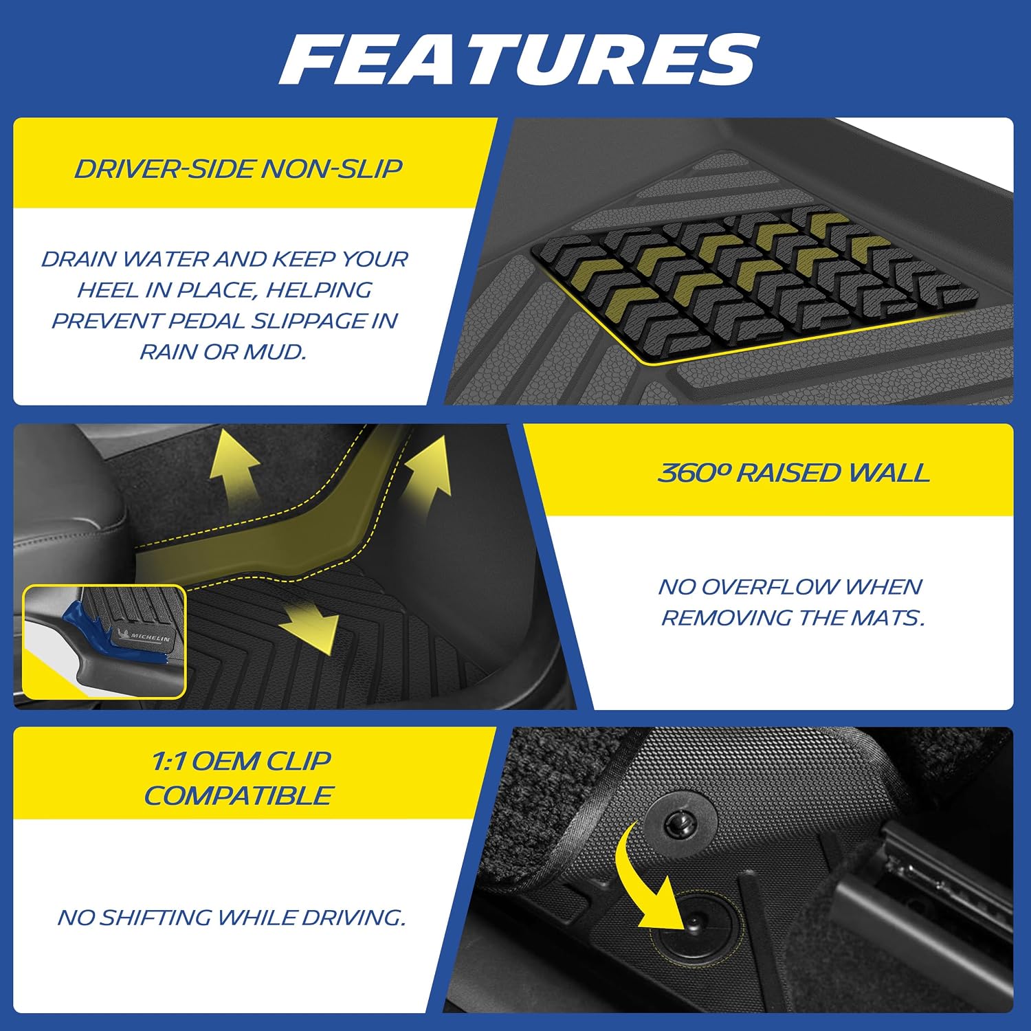 Thumbnail 4 de Michelin All-Weather Vehicle Mats for 2024-2026 Chevy Traverse / 2024-2026 GMC Acadia / 2025-2026 Buick Enclave (7 Pieces)