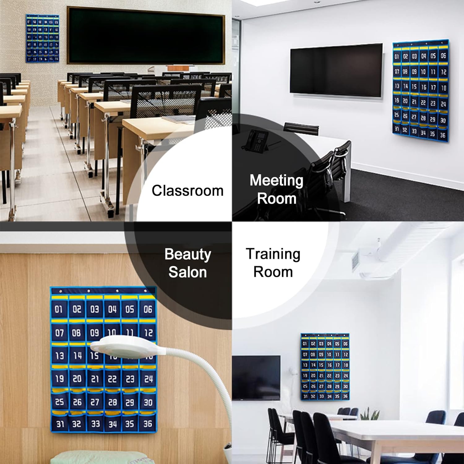 Thumbnail 5 de mumisuto nummerierte Aufbewahrungstasche für Klassenzimmer – 30 Handy-Taschen mit 4 Klebehaken/ Türhaken