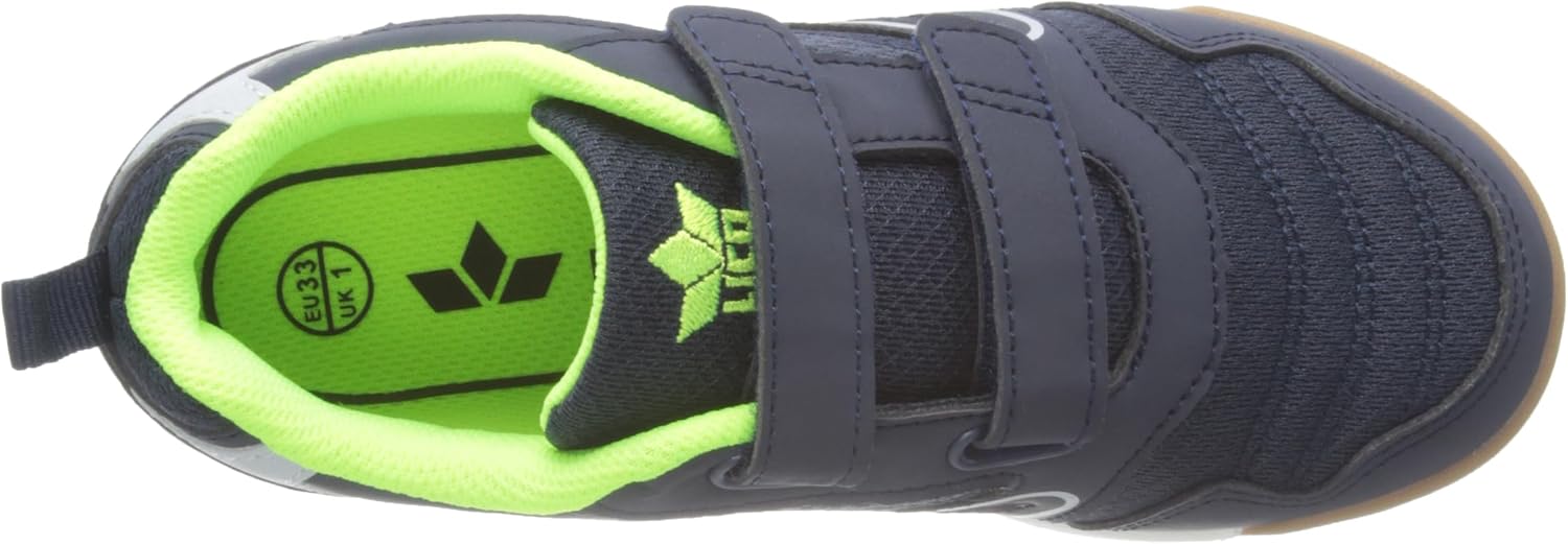 Detalle de Lico Boulder V Unisex Kinder Multisport Indoor-Schuhe – Marine/Lemon, Größe 39 EU