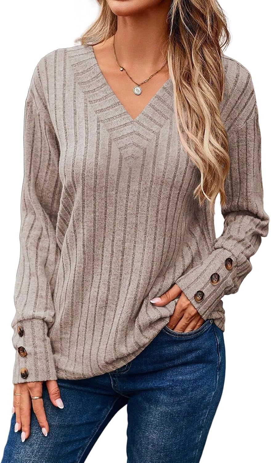 Detalle de Dokotoo Womens V-Neck Knit Tunic Top