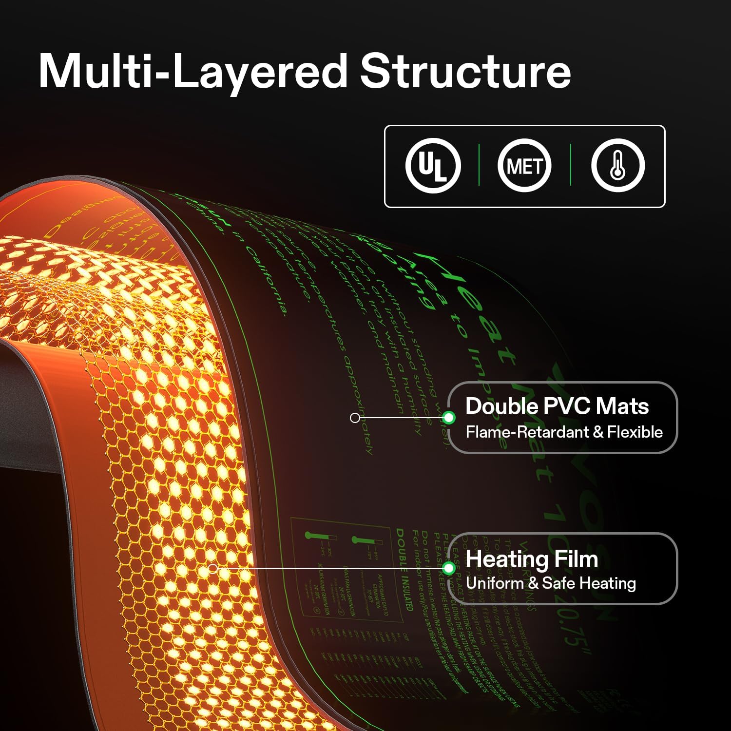 Thumbnail 1 de VIVOSUN tappetino riscaldante per piantine 52x122 cm: calore stabile per idroponica, serre e birrificazione