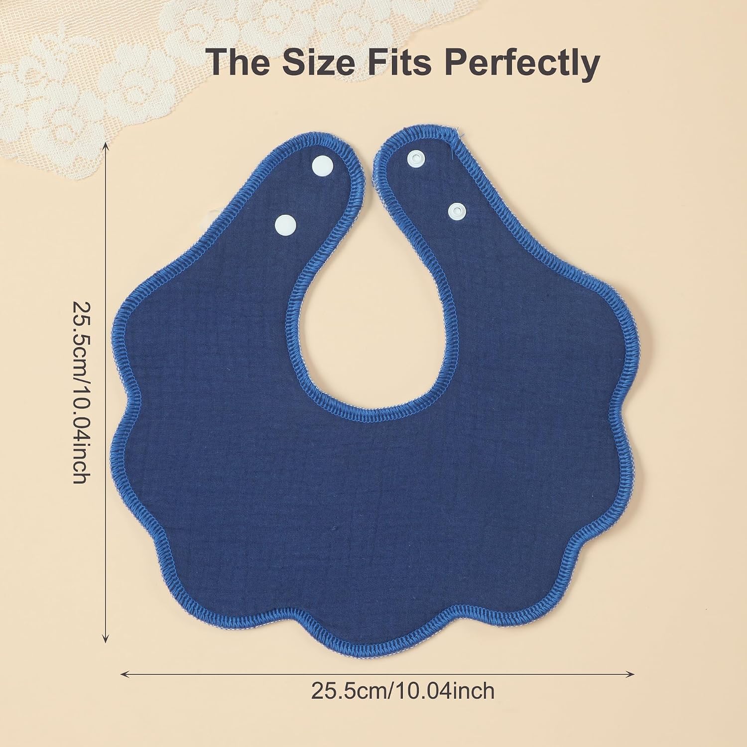 Detalle 2 de Benoxine Muslin Baby Bibs – Soft & Absorbent Adjustable Bandana Style, 7-Pack (Unisex)