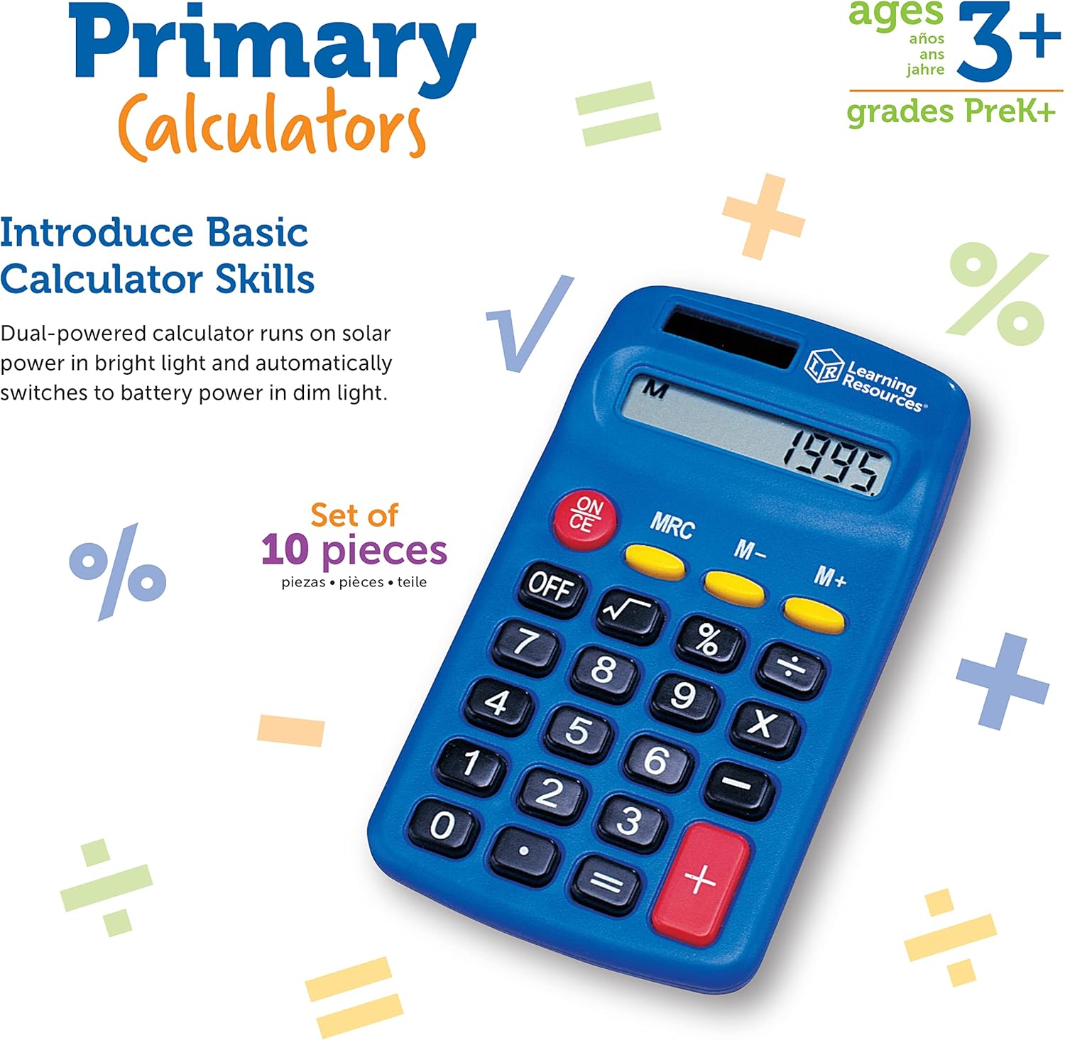 Thumbnail 6 de Learning Resources Primary Calculator (Set of 10) — practical classroom maths tool