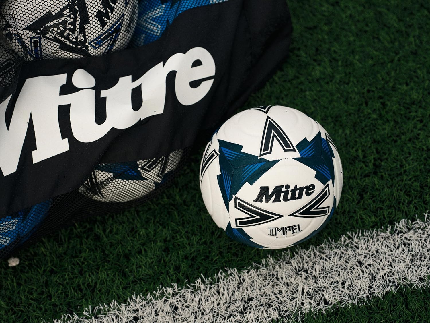 Thumbnail 6 de Mitre Impel One 24 Football (White/Black/Tidal Teal) – Size 5