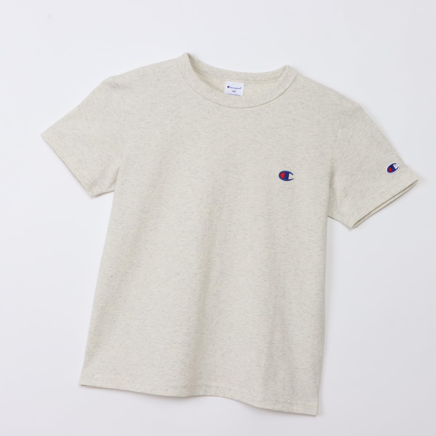 Detalle de チャンピオン CK-Z301Z/CK-Z301 キッズ半袖Tシャツ 綿100% バインダーネック・ワンポイントロゴ