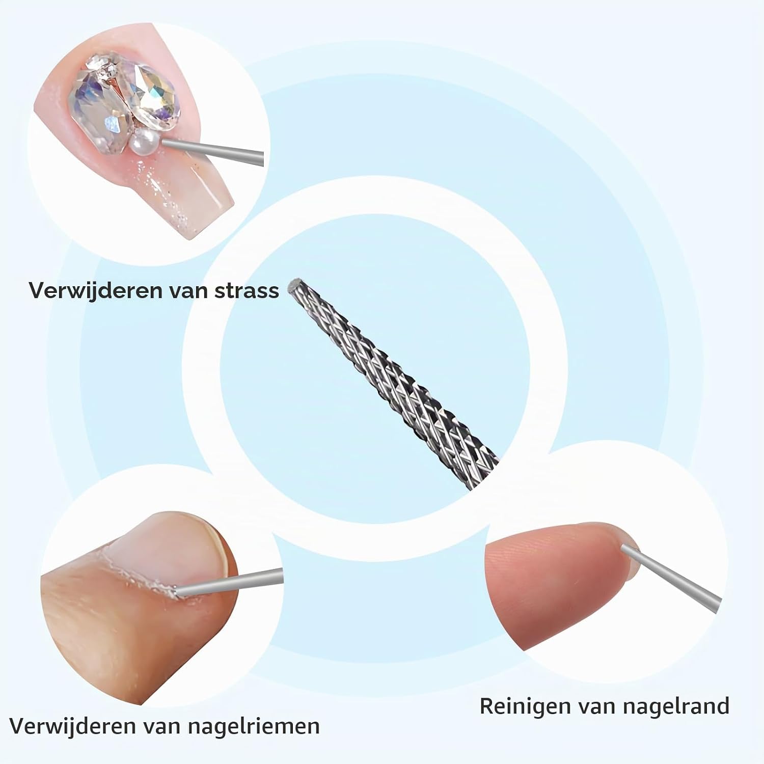 Detalle de CGBE nagelfreesbitje naaldvorm van wolfraamcarbide, 3/32 inch, medium