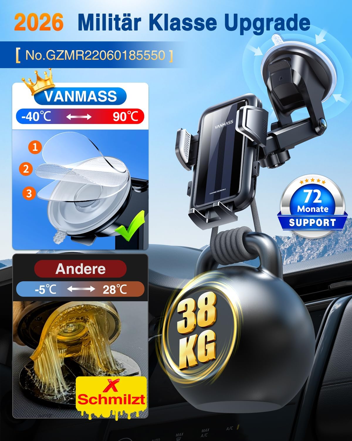 Detalle 2 de VANMASS 2026 Handyhalterung Auto 360°
