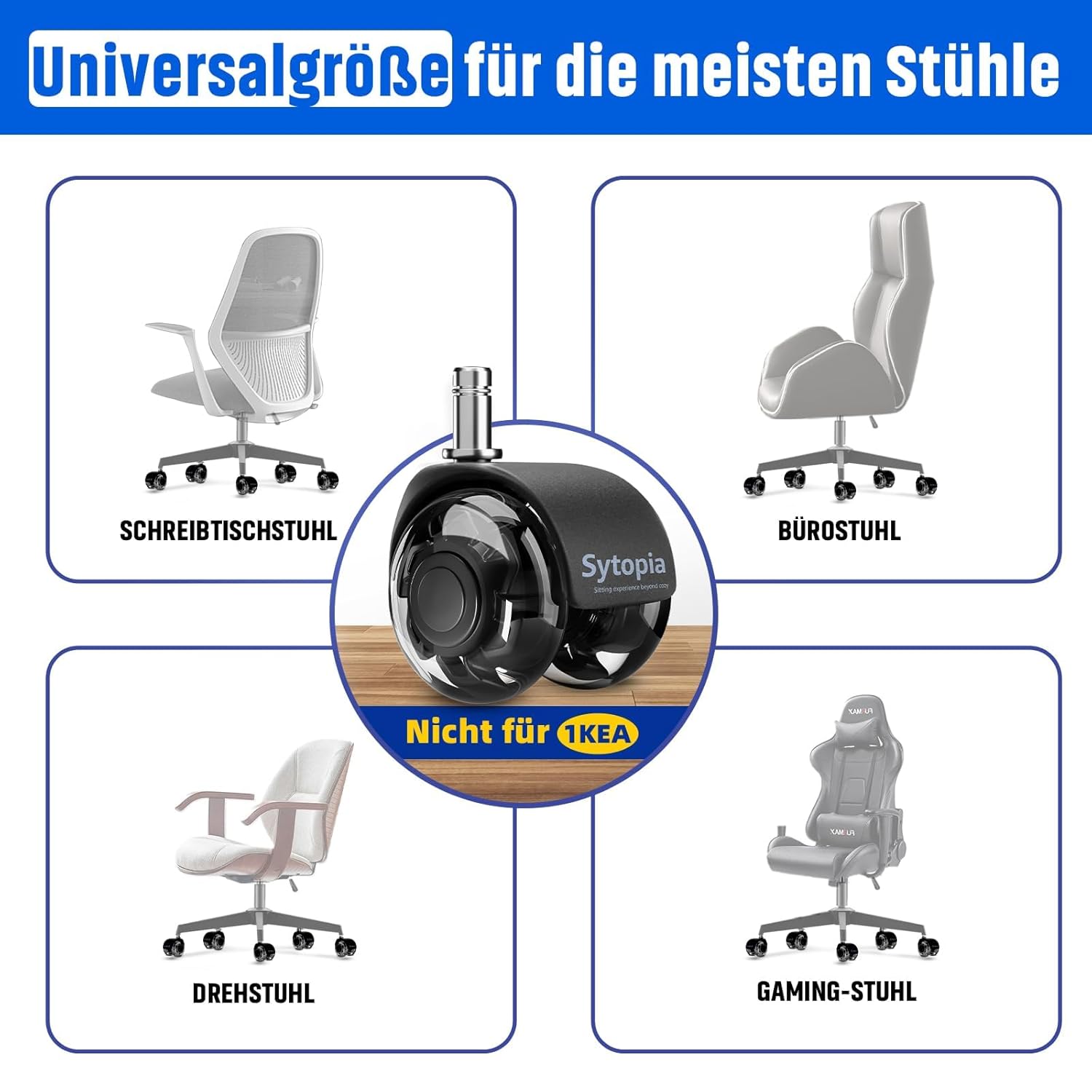 Detalle 2 de Sytopia 5er Rollen Bürostühle 317 kg