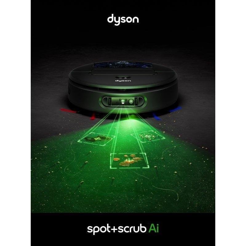 Detalle de Dyson Spot+Scrub Ai: robot aspirador y fregona sin bolsa para suelos duros y casa con mascota