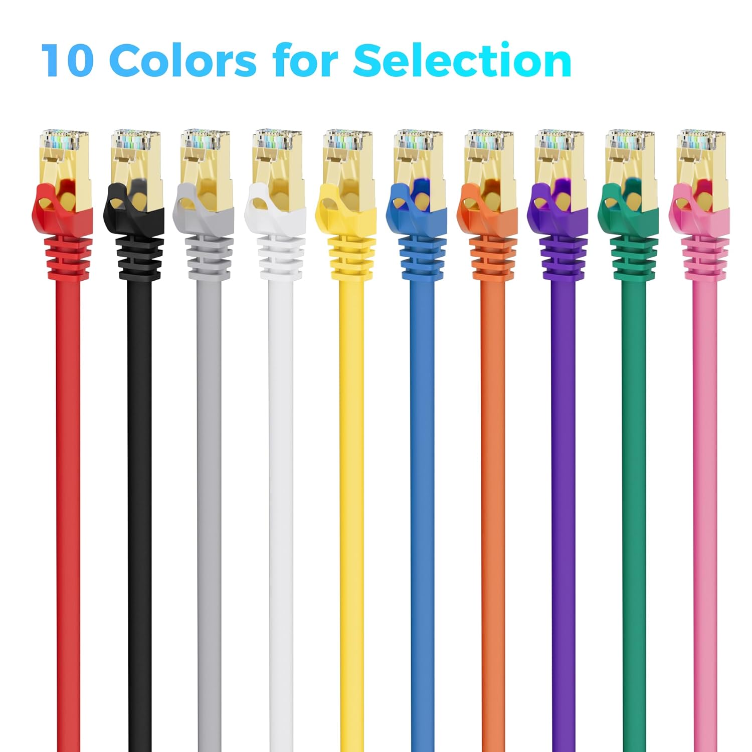 Thumbnail 6 de Cat 7 Ethernet Cable 10 FT — 10Gbps High-Speed, SFTP Shielded, Pure OFC Copper, 600MHz Bandwidth