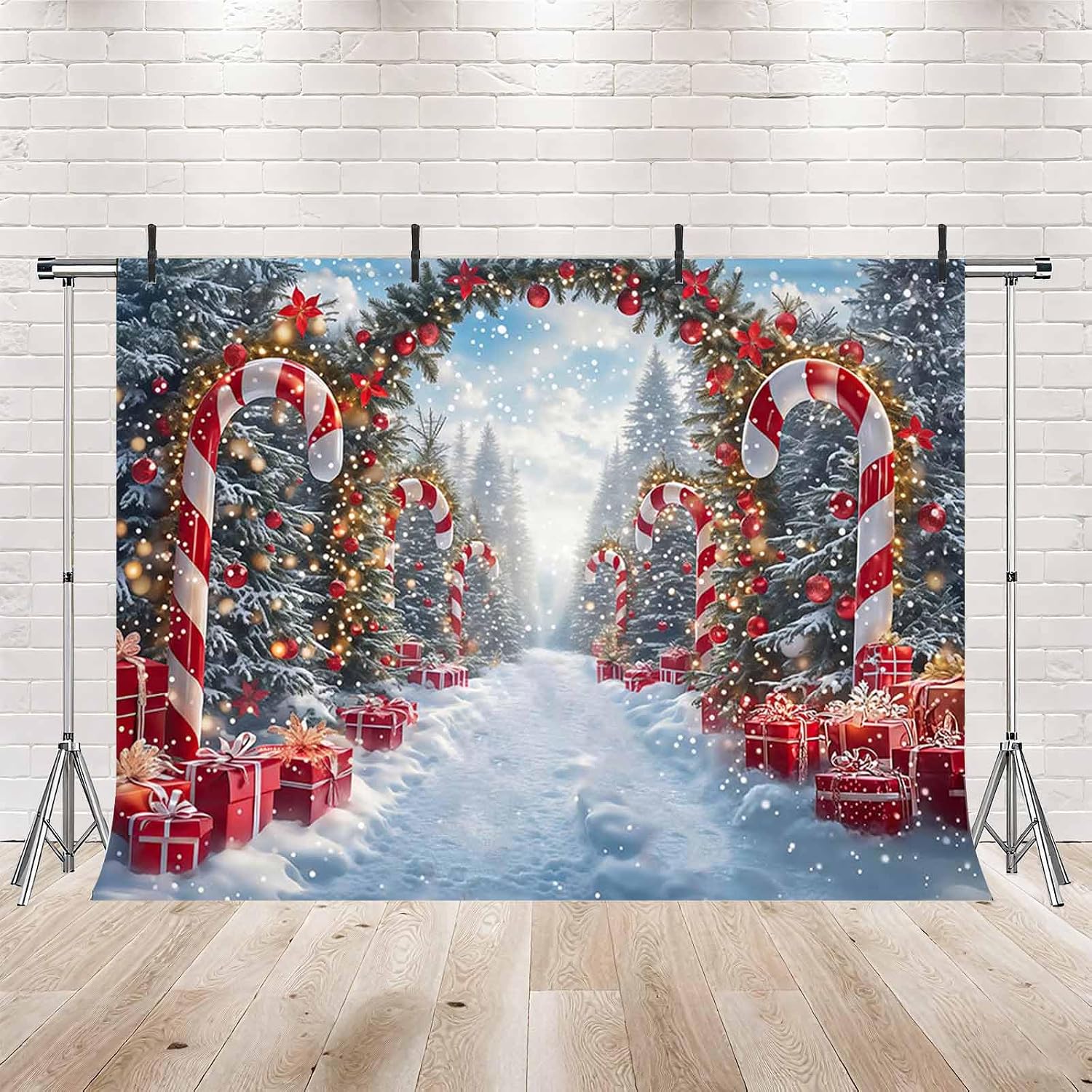 Thumbnail 1 de MEHOFOND 10x7ft Merry Christmas Backdrop