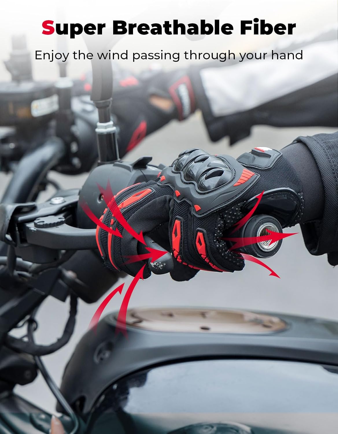 Detalle de KEMIMOTO Gants Moto Été Homme, protection knuckle