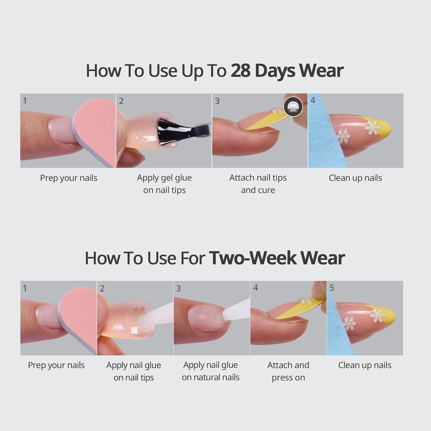 Thumbnail 6 de BTArtbox Warm Hug Press On Nails: Short Coffin, Peach Pink (32 Count) – 4-Week Lamp-Curable Gel Kit