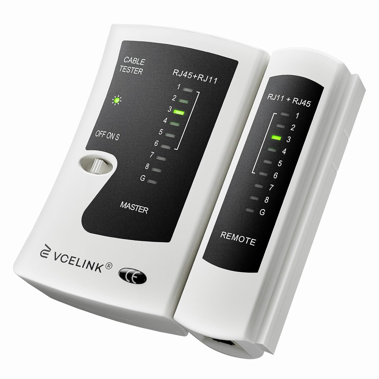 Detalle de VCELINK Tester Cavi di Rete GJ468 per RJ45/RJ11/RJ12 (PoE) – Tester Ethernet professionale grigio