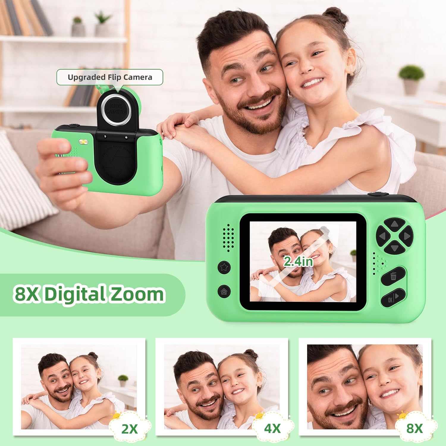 Thumbnail 2 de Makolle Kids Camera: 180° Flip Selfie Cam with 32GB Card for Kids Aged 3–10
