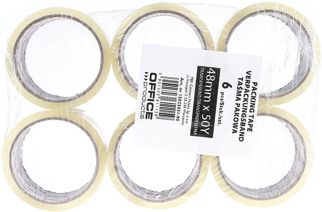 Detalle 2 de OFFICER PRODUCTS 15025031-90 verpakkingstape, transparante PP-tape, 6 rollen