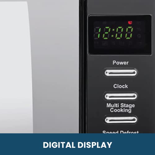 Detalle de VYTRONIX VY-HMO800 800W Digital Microwave Oven – 20 Litre, Black with Mirrored Front