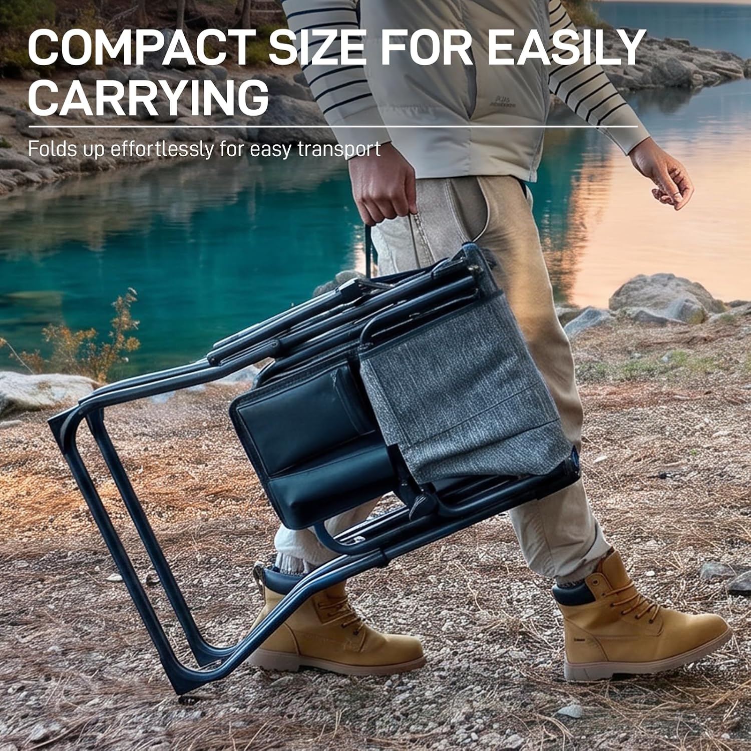 Detalle 2 de EVER ADVANCED EA-DC-1026T Tall Folding Director's Chair, 30.7-Inch Seat