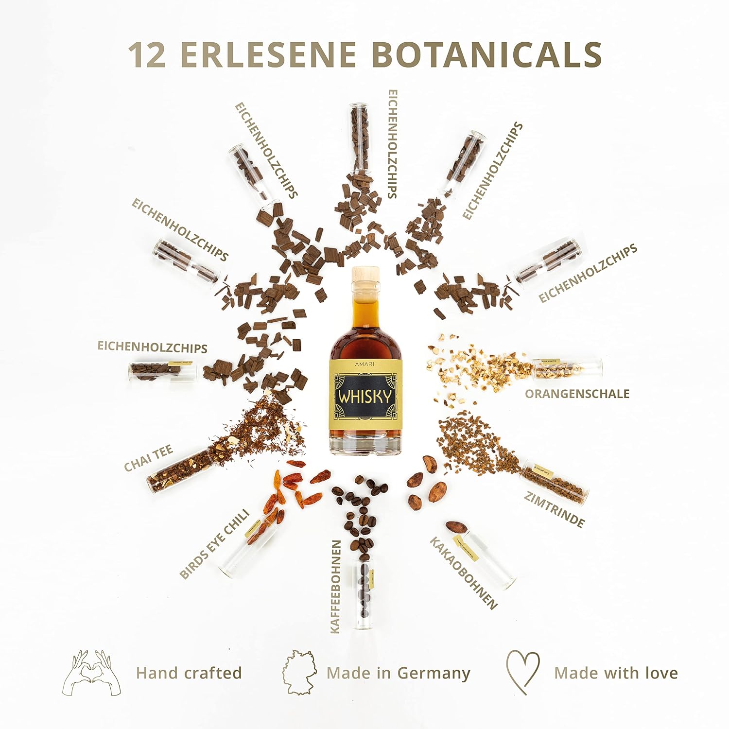 Detalle de AMARI ® DIY Whisky Set – Zum Selber Machen, Geschenkset inkl. Zubehör