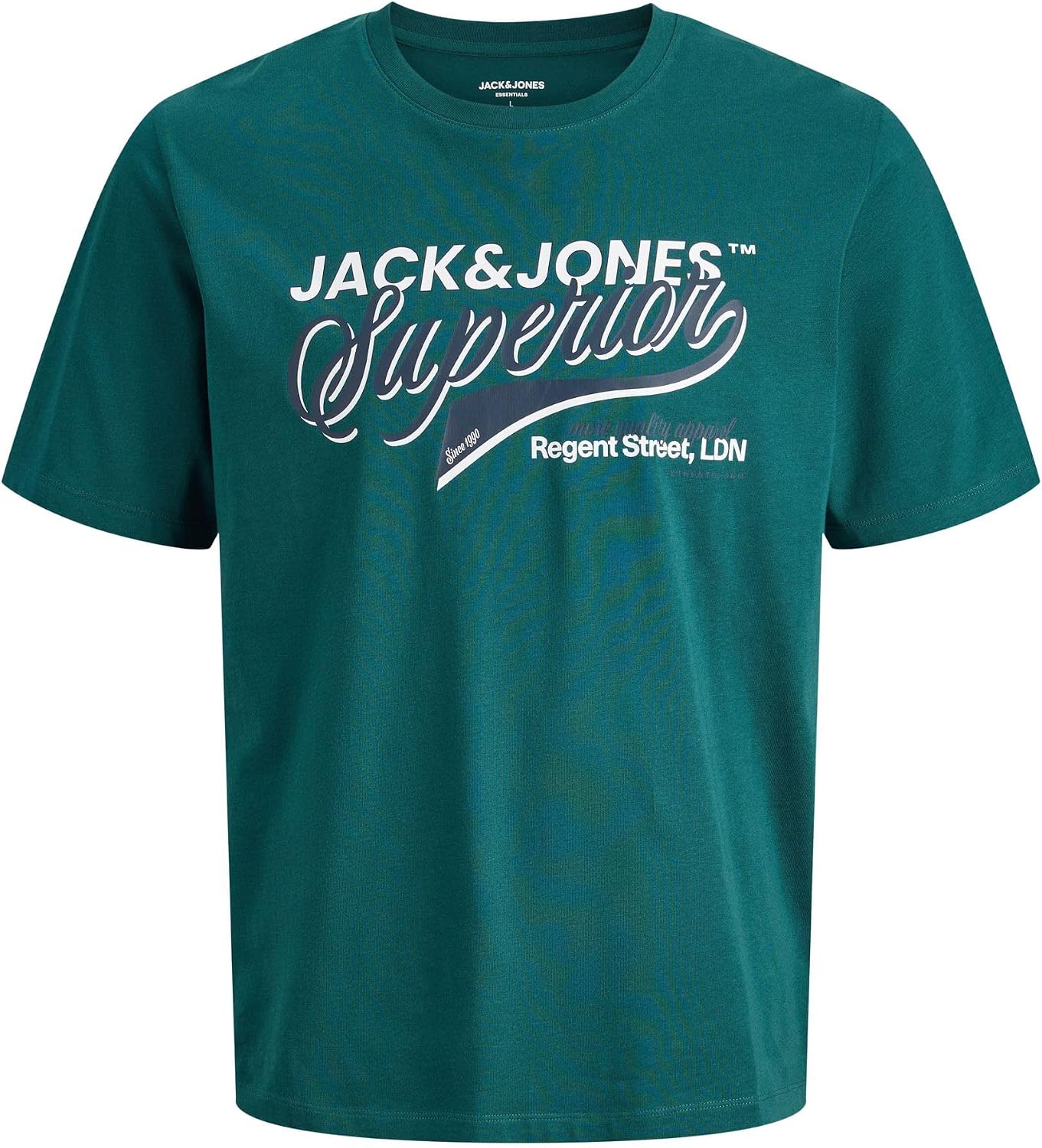 Detalle de JACK & JONES Herren Jjelogo Tee SS O-Neck – 2 Farben, 1er Pack